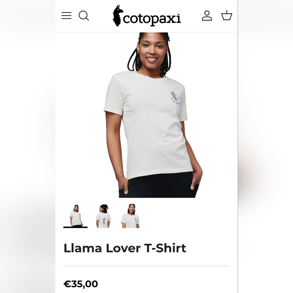 Cotopaxi Womens Llama Lover TShirt Denim Blue XL